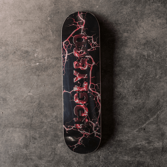 Red Lightning Skateboard Deck by Uggly & Co