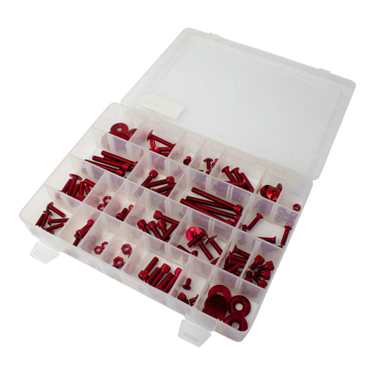 Bike It Universal M5/M6 Bolt Set - 150Pcs Red