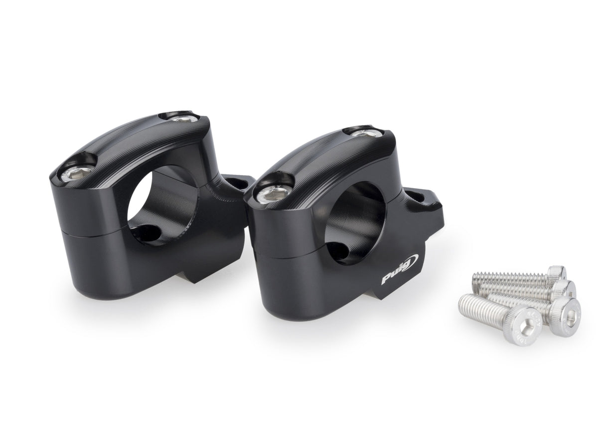 25mm Pullback Bar Risers Offset 16mm - Black