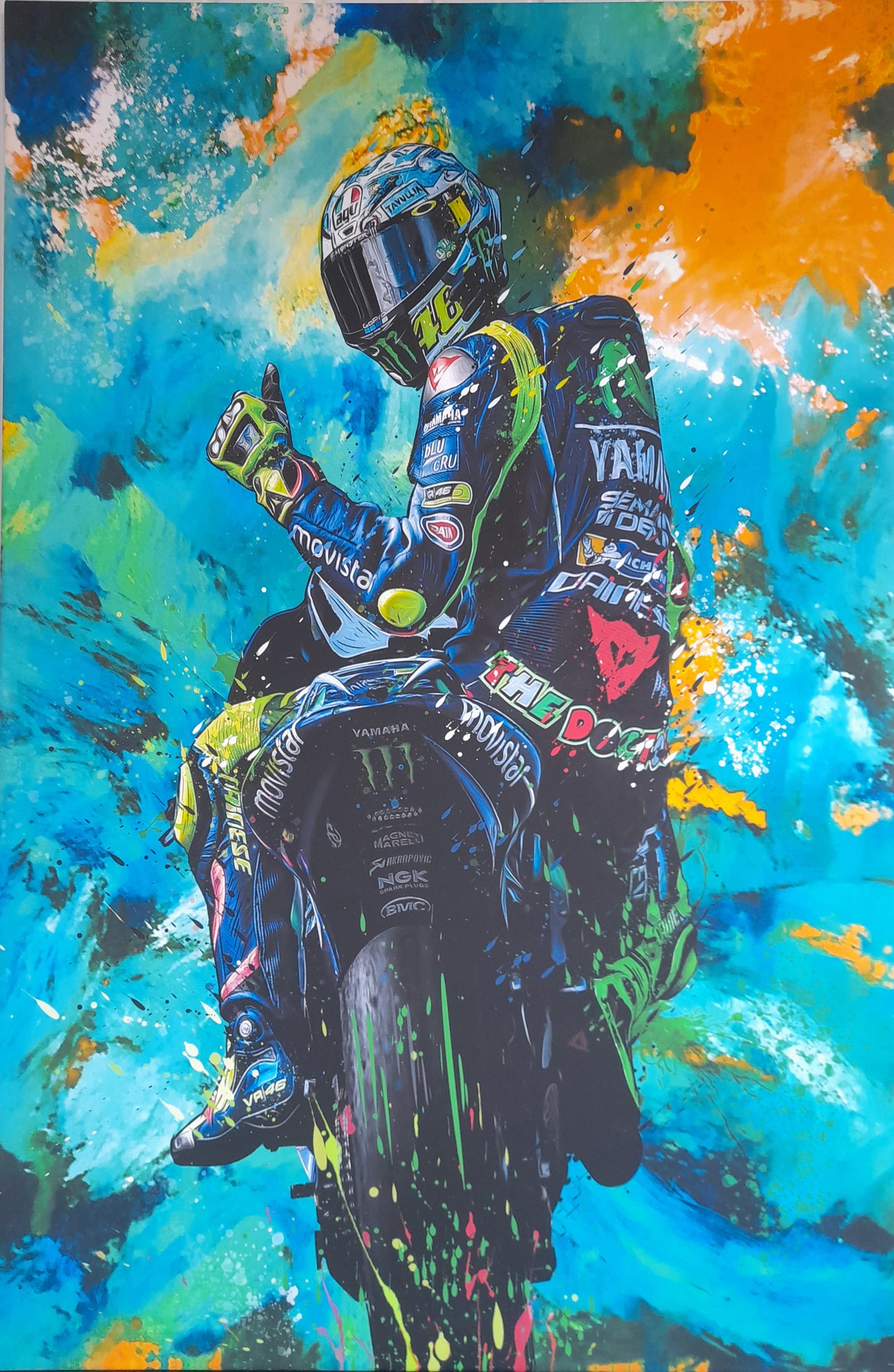 Valentino Rossi XL Canvas Racing Print 32x48 Inch