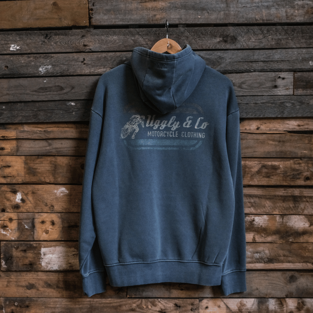 Blue Flattrack Hoodie by Uggly & Co