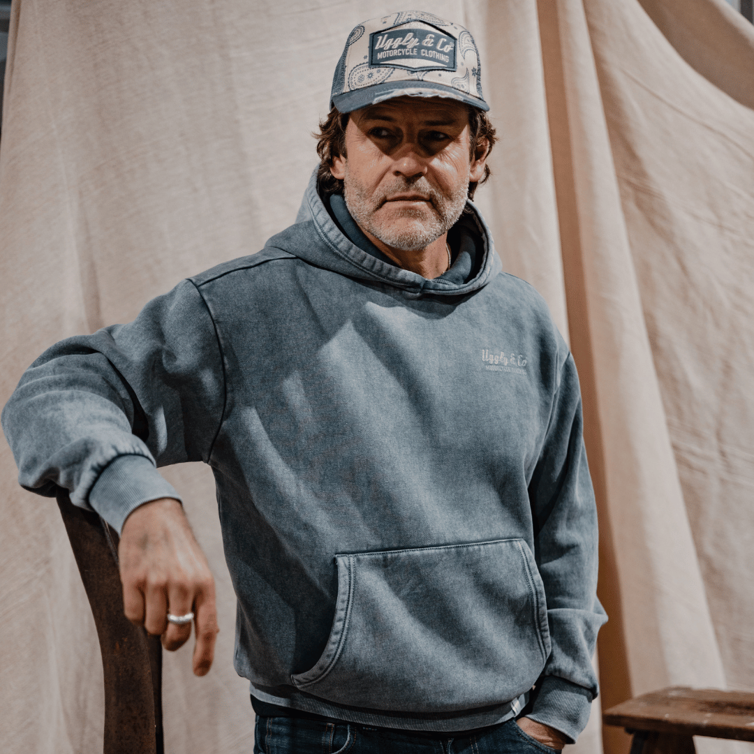 Blue Diamond Acid Wash Hoodie by Uggly & Co