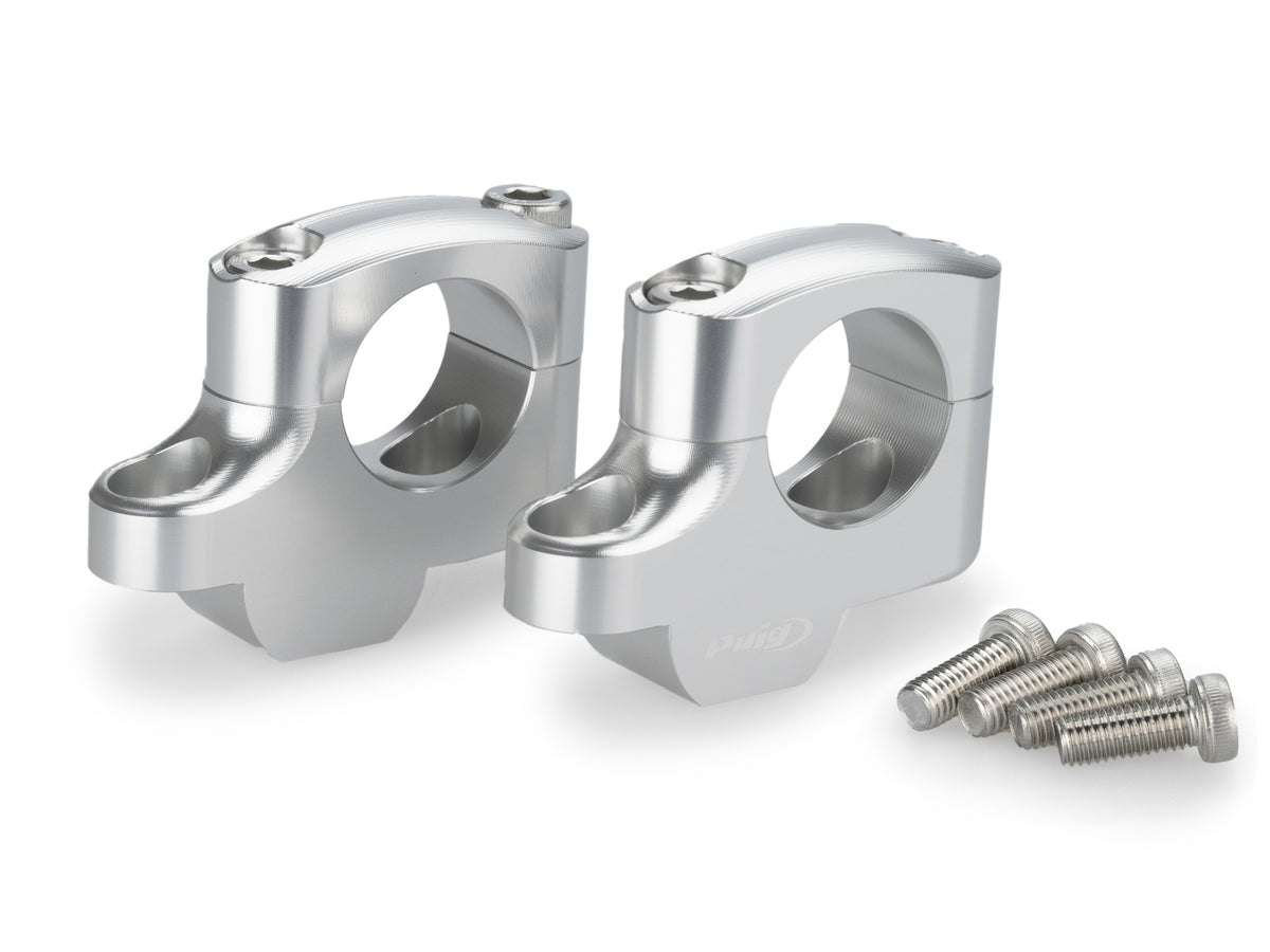 20mm Pullback Bar Risers Offset 16mm - Silver