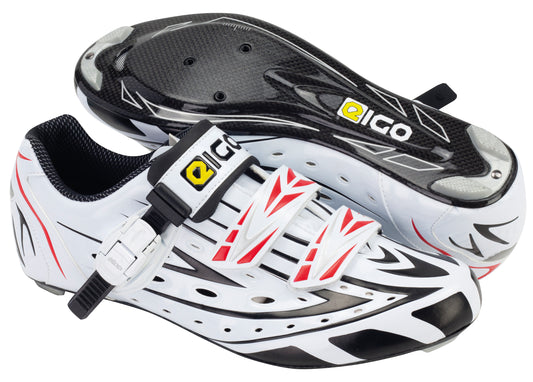 Eigo Sigma Carbon Sole Road Shoe With Ratchet And Velcro Closure - White 41 (UK 7)