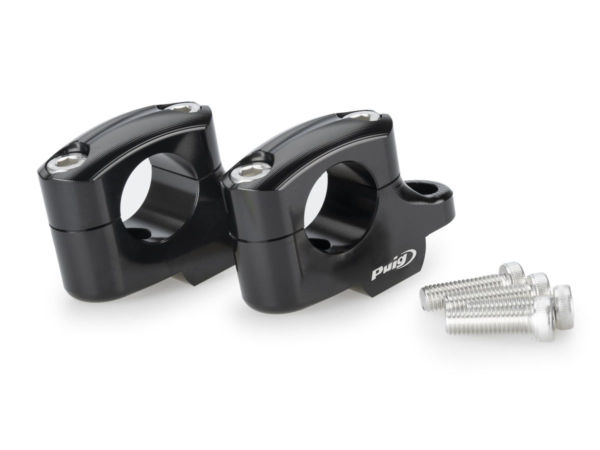 20mm Pullback Bar Risers Offset 16mm - Black