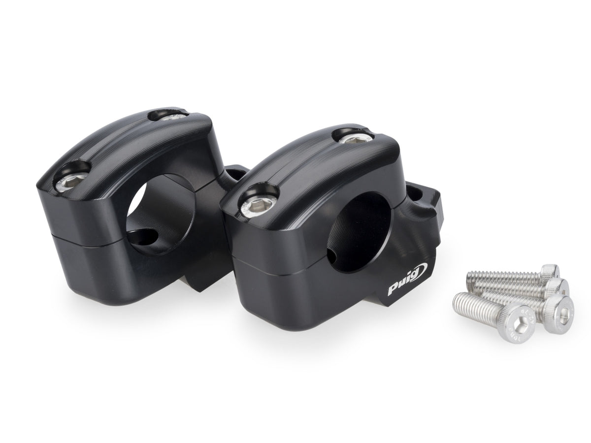 25mm Pullback Bar Risers Offset 16mm - Black