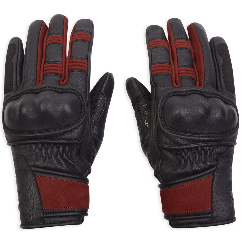 Spada Bennett CE Ladies Leather Gloves Black Burgundy S/O
