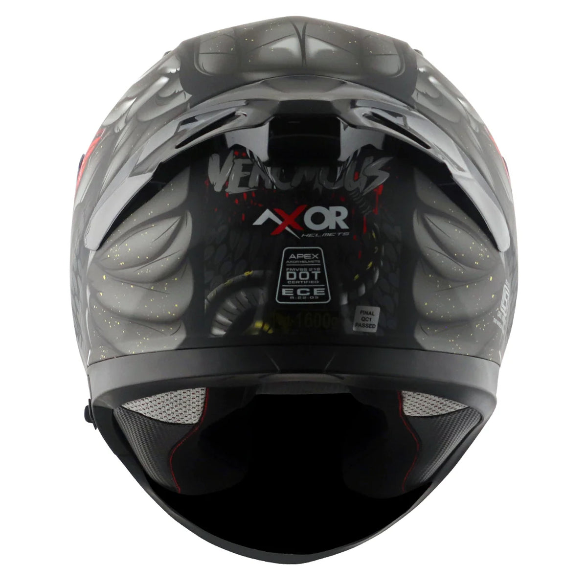 Axor Apex Full Face Helmet - Venomous Black Grey Matt