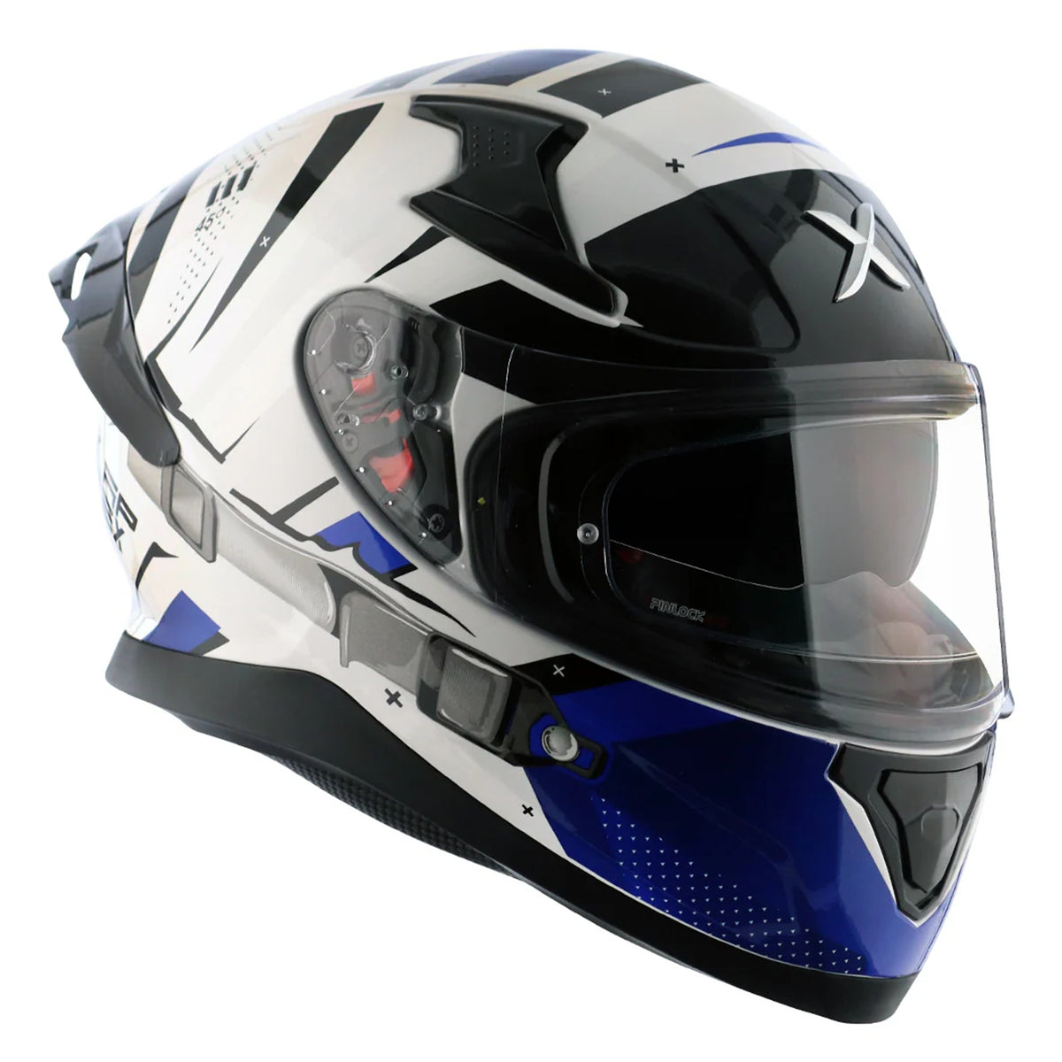 Axor Apex Full Face Helmet - Hex-2 White Blue Gloss