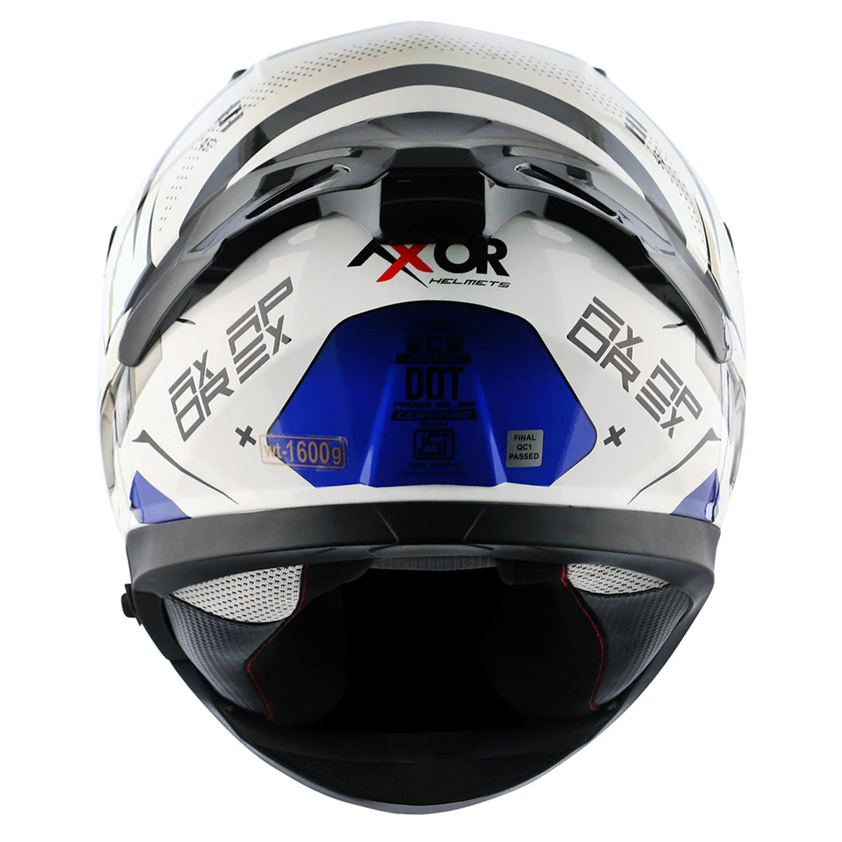 Axor Apex Full Face Helmet - Hex-2 White Blue Gloss
