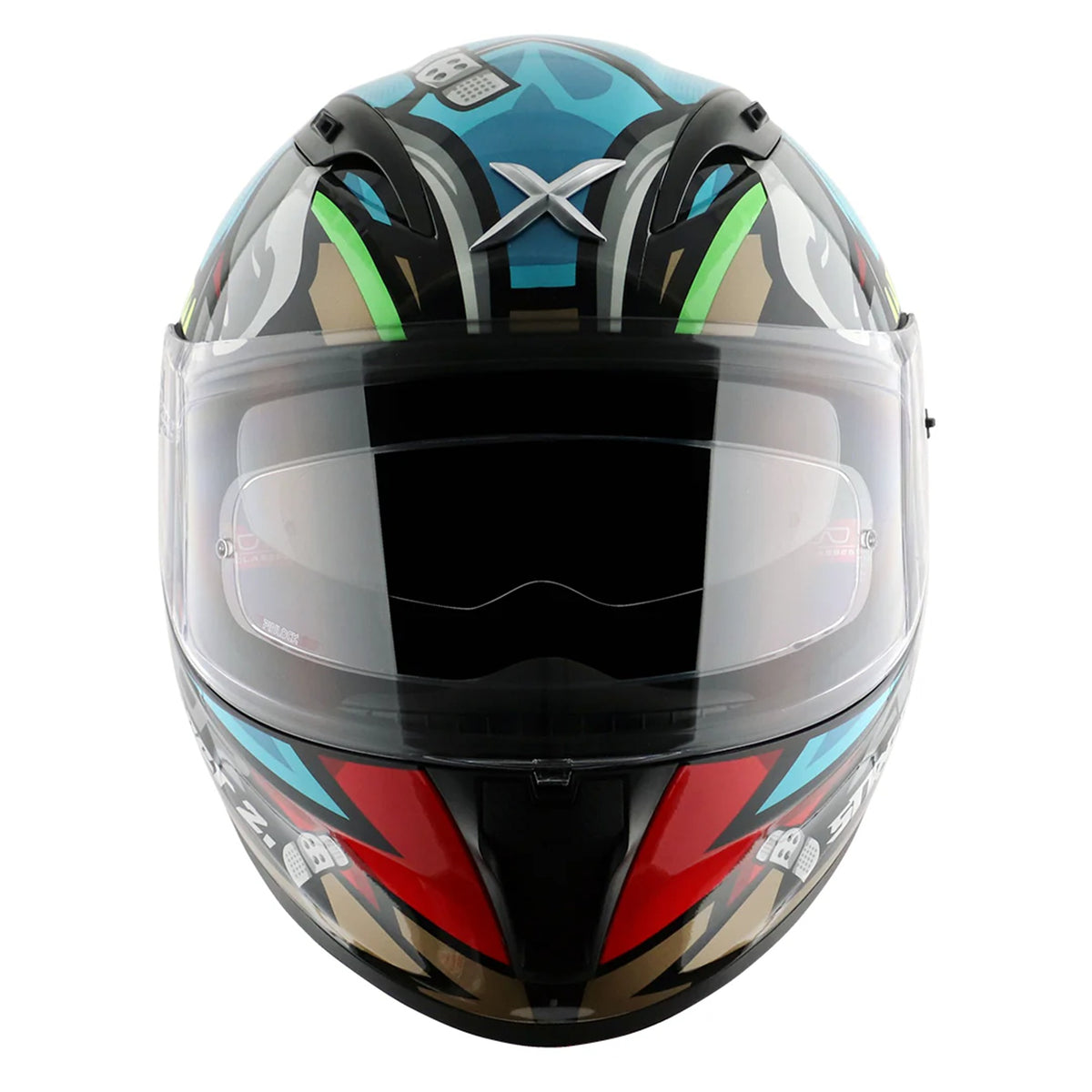 Axor Street Full Face Helmet - Bobby Black Blue Gloss
