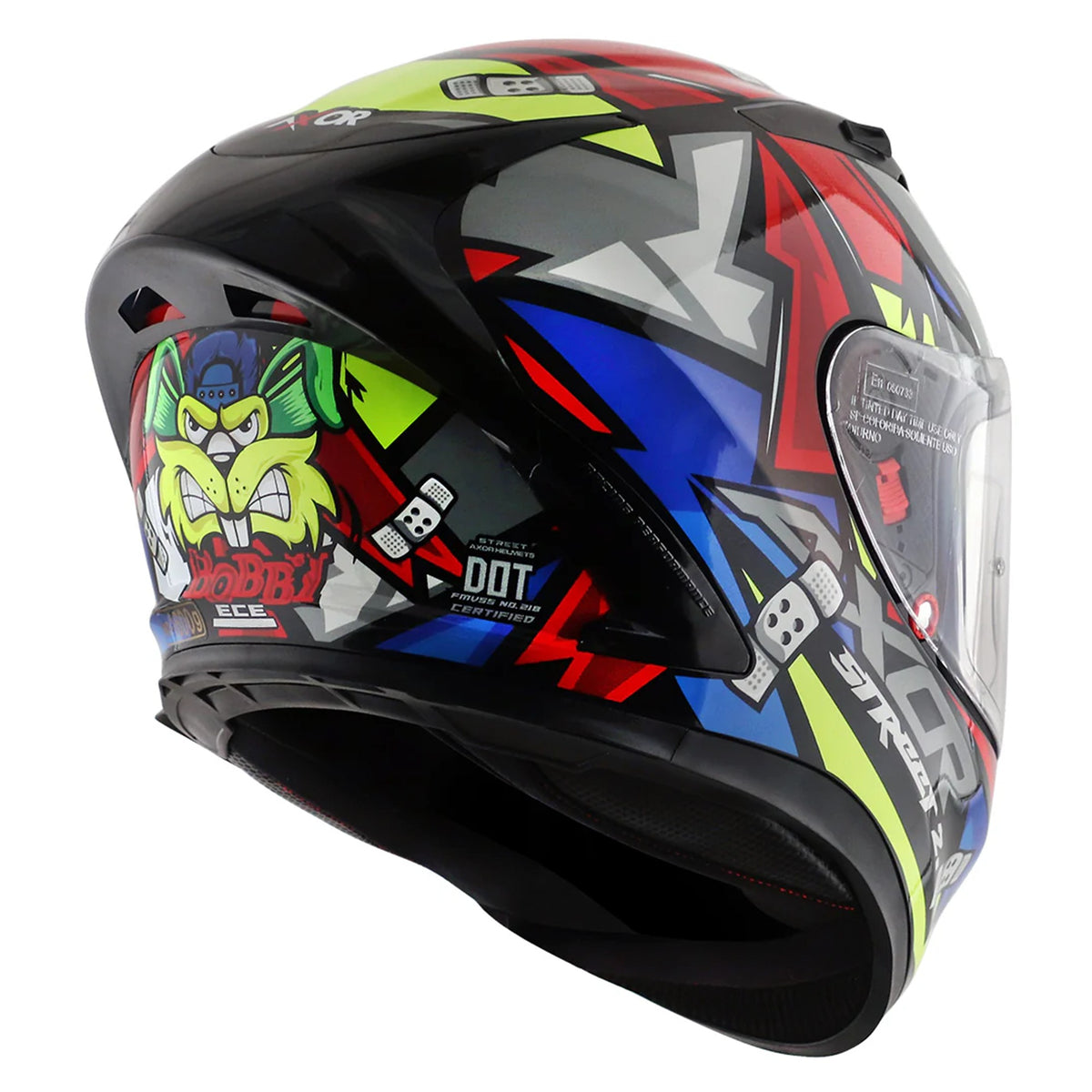 Axor Street Full Face Helmet - Bobby Black Red Gloss