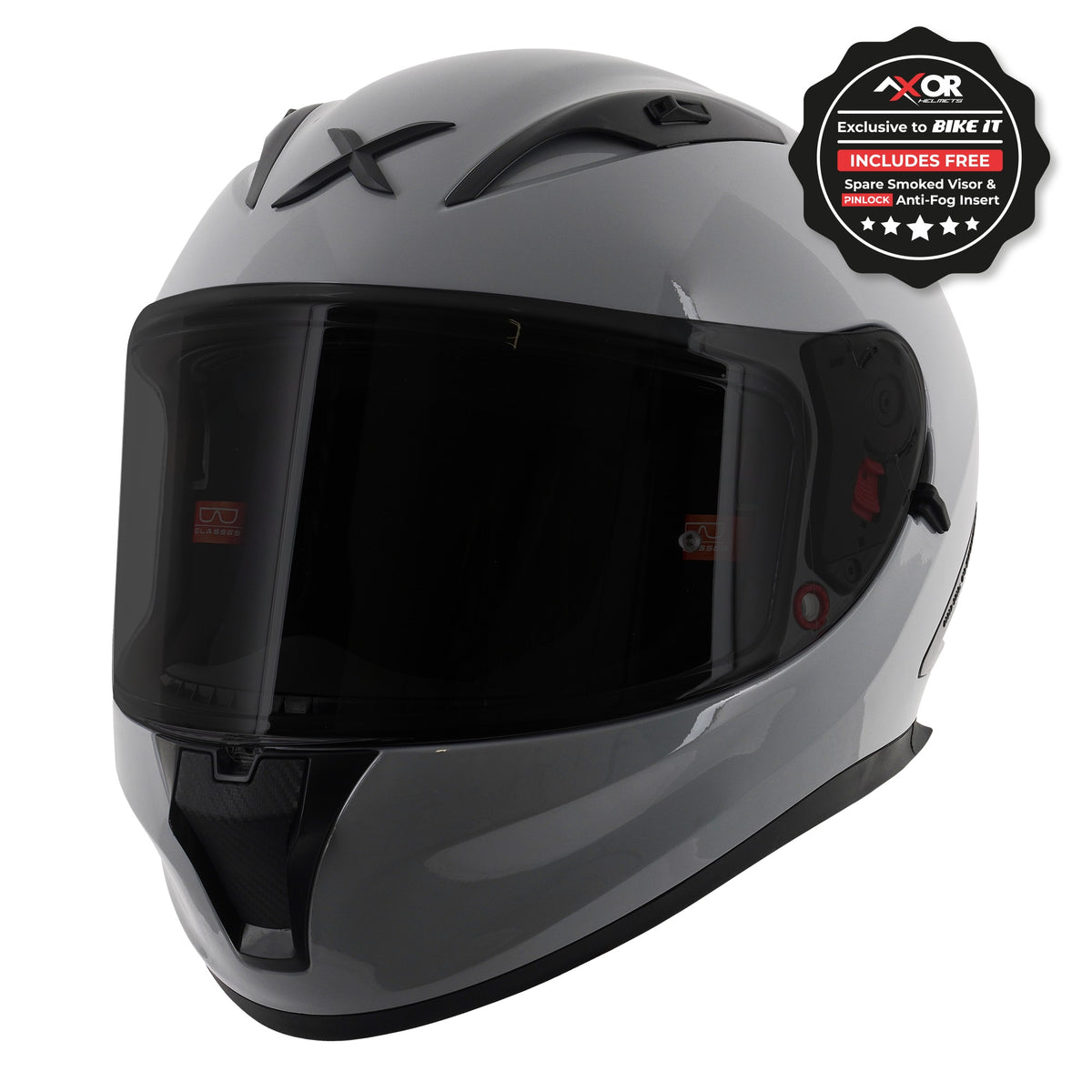 Axor Street Full Face Helmet - Solid Nardo Grey Gloss