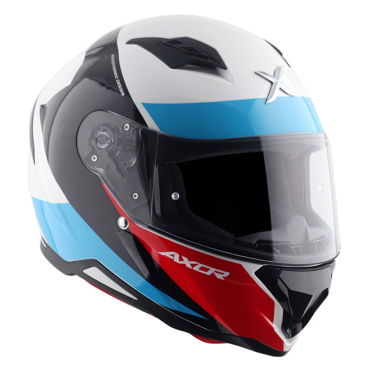 Axor Hunter SH890 Full Face Helmet - Turbo White Red Gloss