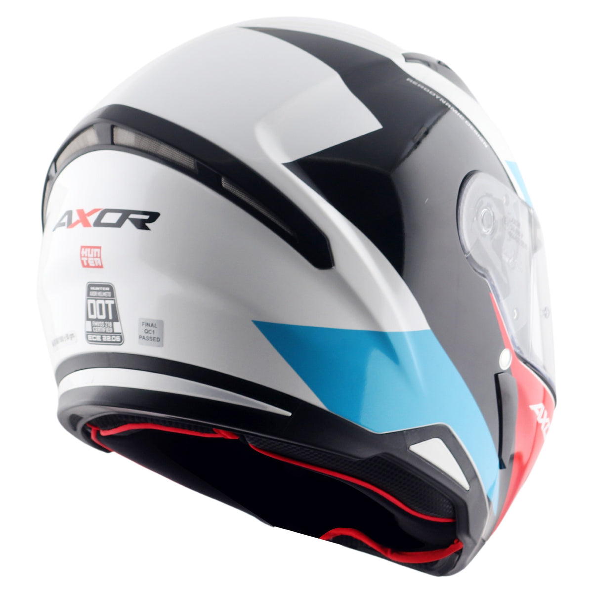 Axor Hunter SH890 Full Face Helmet - Turbo White Red Gloss