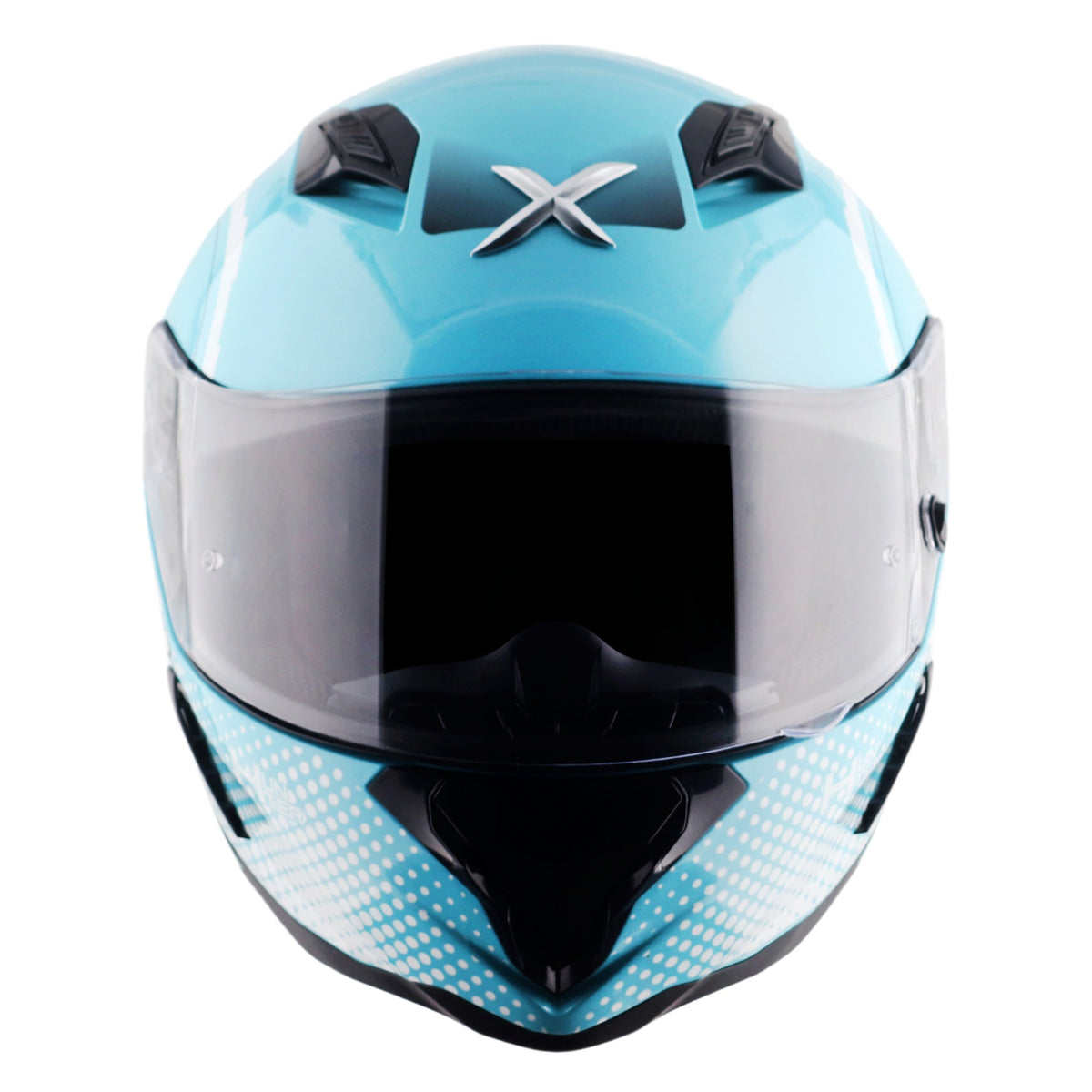 Axor Hunter SH890 Full Face Helmet - Spear Blue White Gloss
