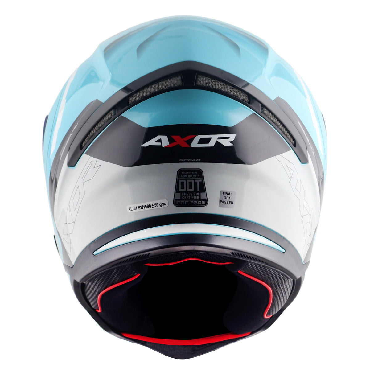 Axor Hunter SH890 Full Face Helmet - Spear Blue White Gloss