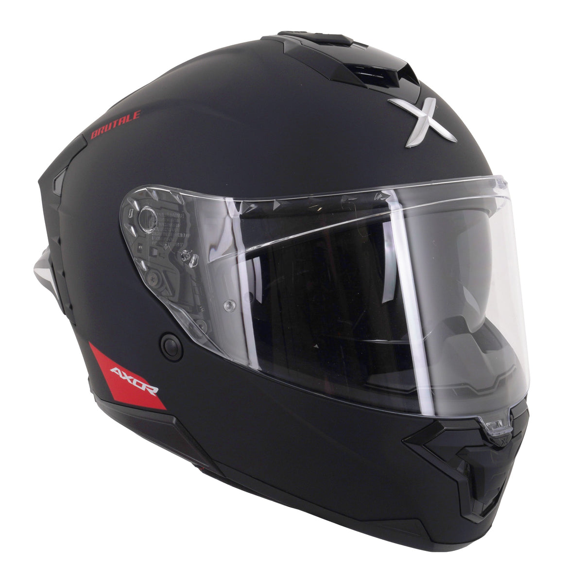 Axor Brutale Full Face Helmet With Dual Spoiler - Black Matt