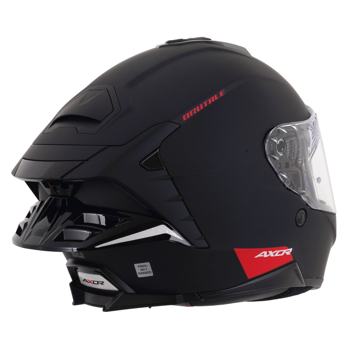 Axor Brutale Full Face Helmet With Dual Spoiler - Black Matt