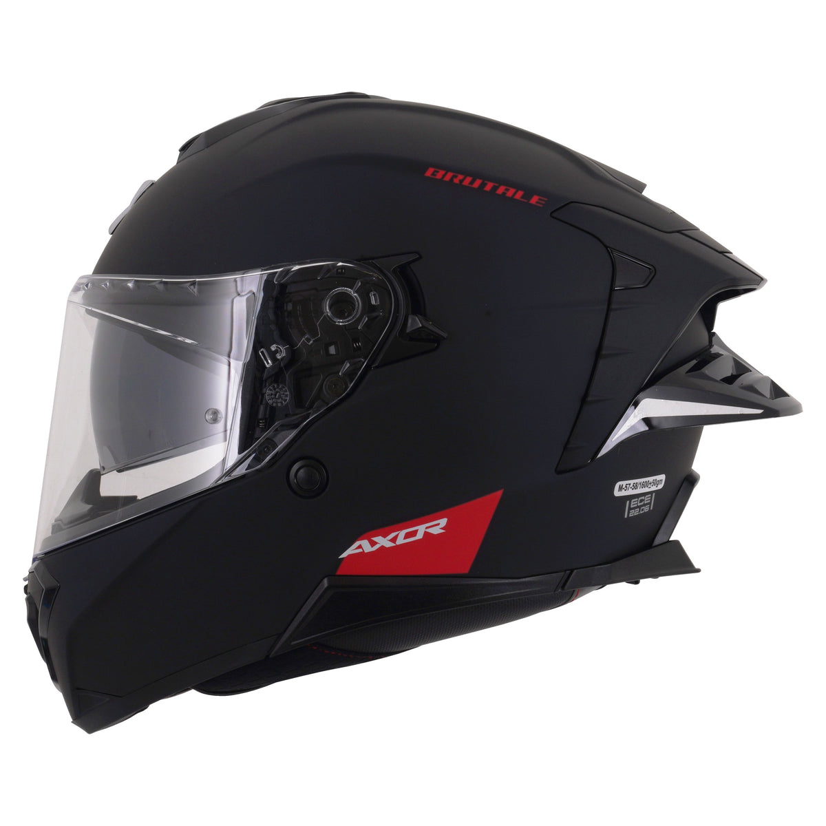Axor Brutale Full Face Helmet With Dual Spoiler - Black Matt