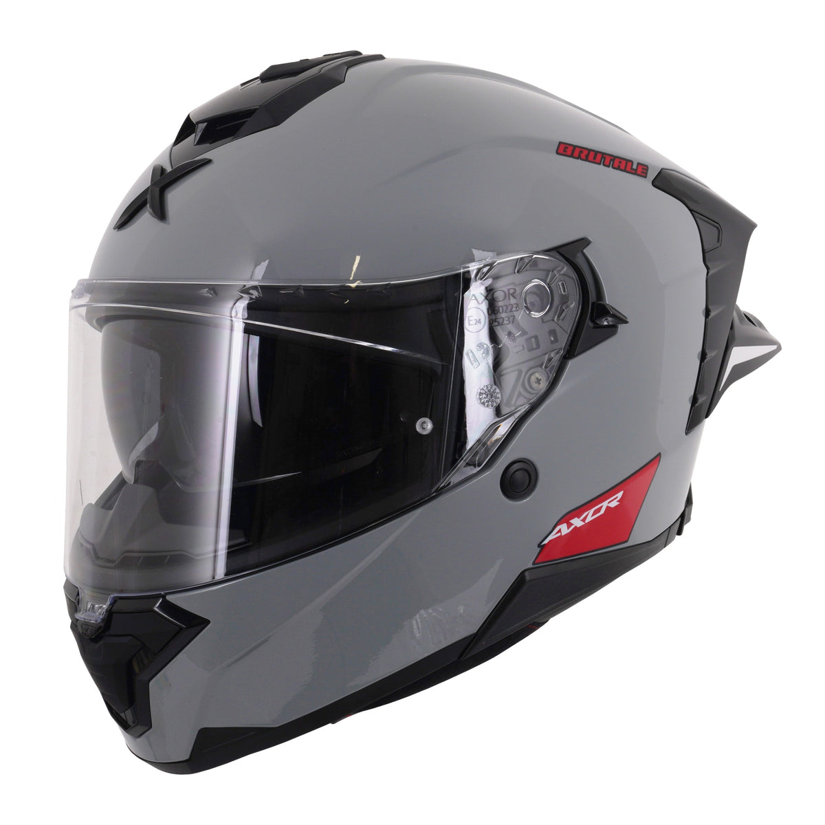 Axor Brutale Full Face Helmet With Dual Spoiler - Nardo Grey Gloss