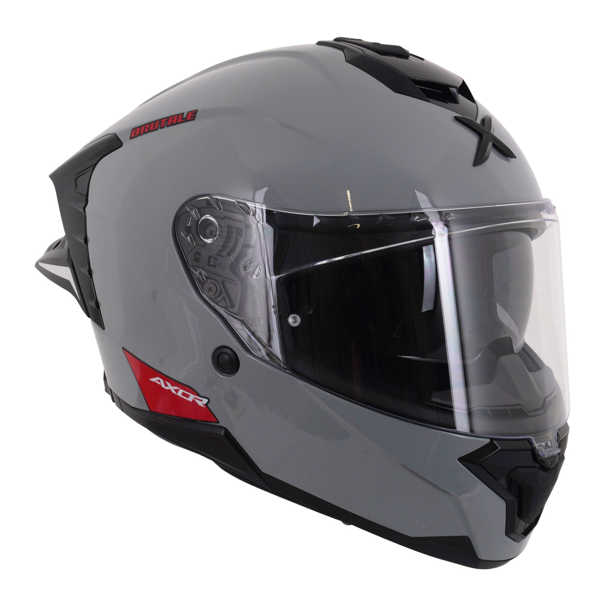 Axor Brutale Full Face Helmet With Dual Spoiler - Nardo Grey Gloss