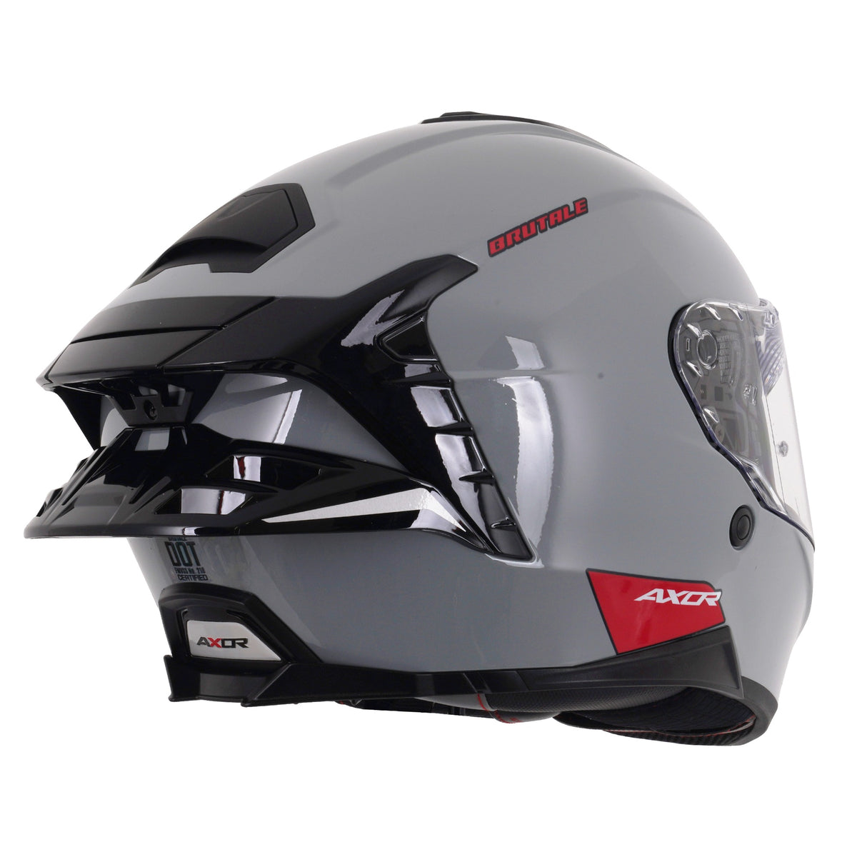 Axor Brutale Full Face Helmet With Dual Spoiler - Nardo Grey Gloss