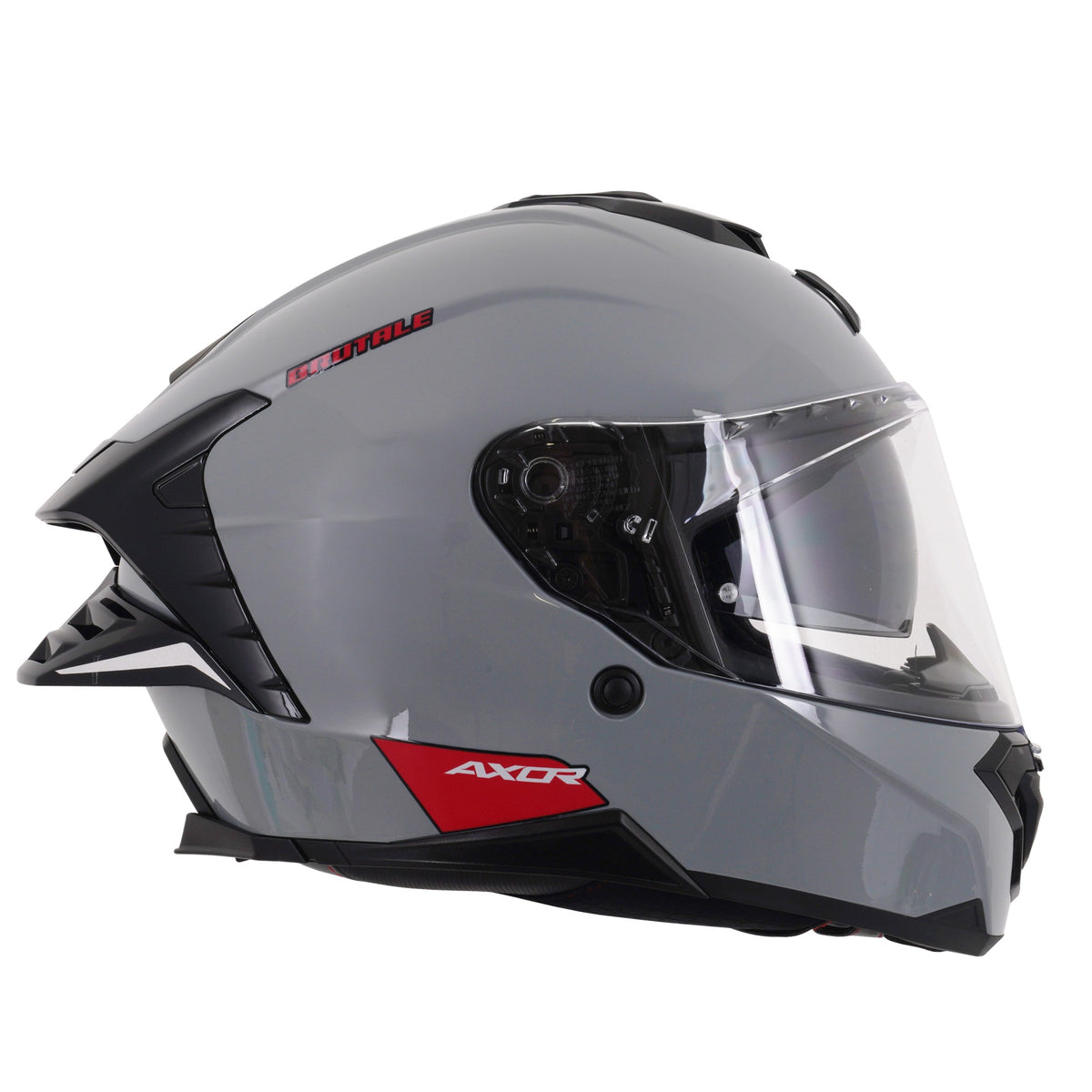 Axor Brutale Full Face Helmet With Dual Spoiler - Nardo Grey Gloss