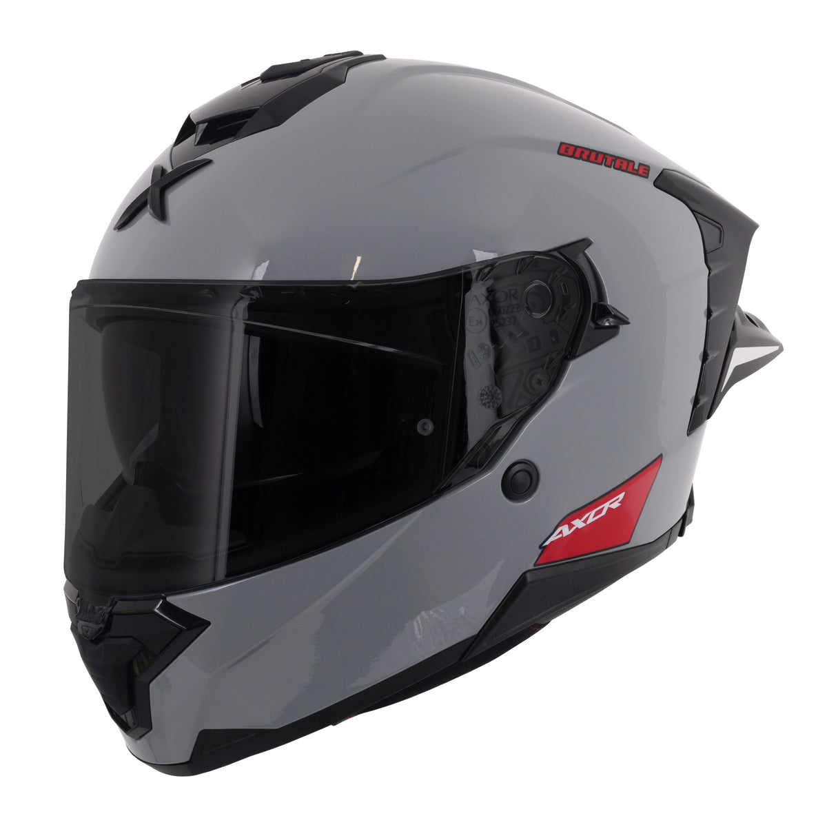 Axor Brutale Full Face Helmet With Dual Spoiler - Nardo Grey Gloss