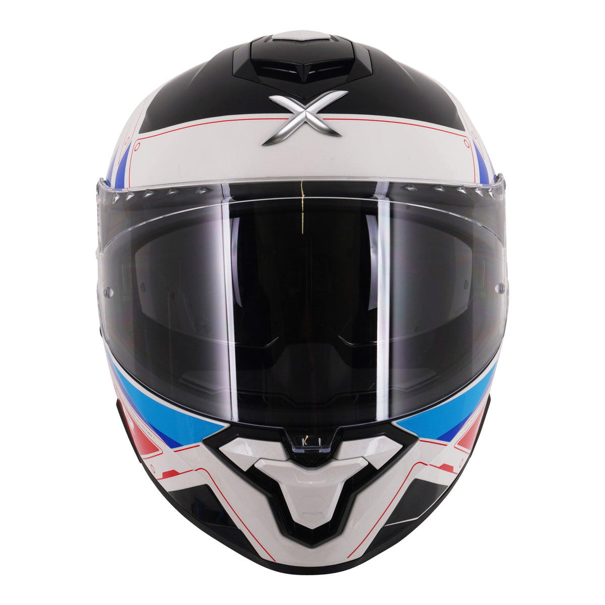 Axor Brutale Full Face Helmet With Dual Spoiler - Ryden White Red Blue