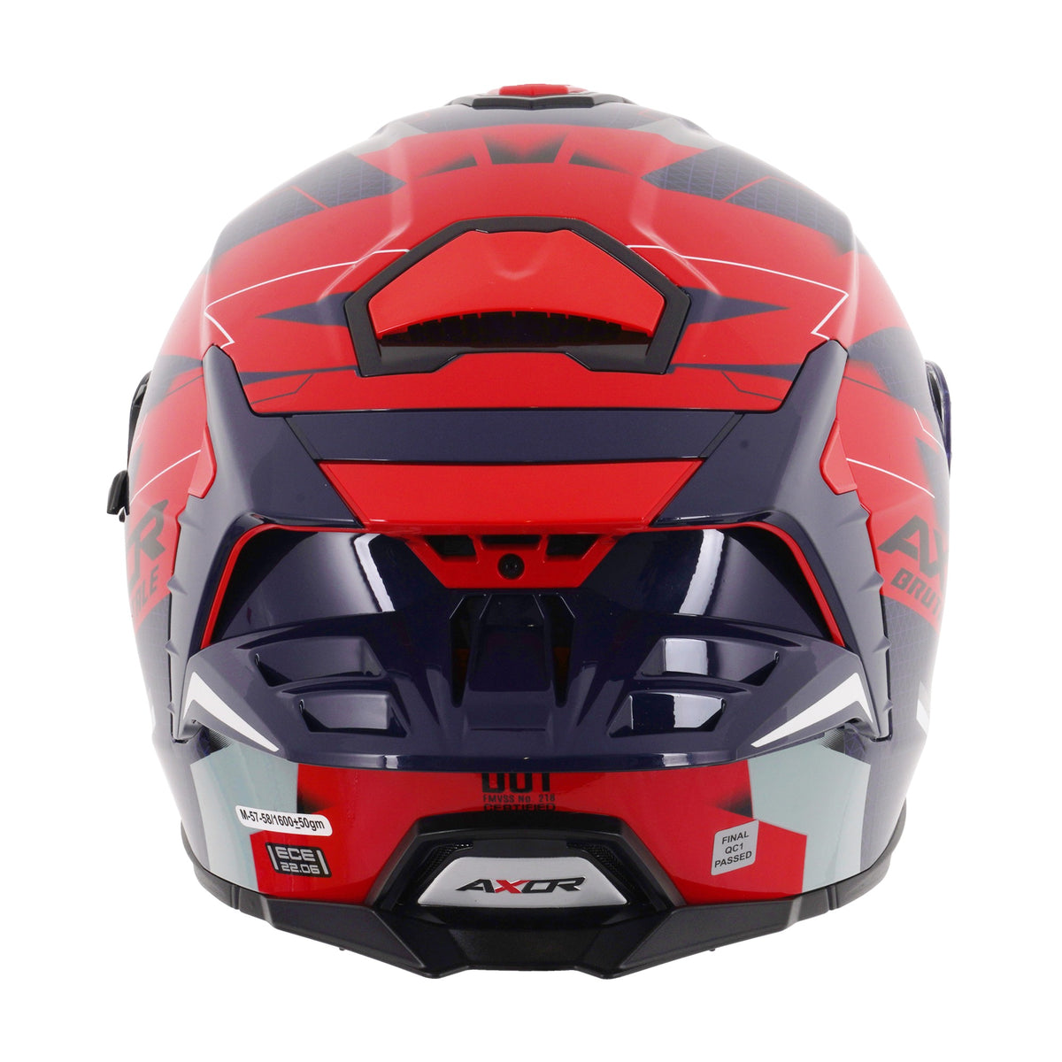 Axor Brutale Full Face Helmet With Dual Spoiler - Plexus Blue Red