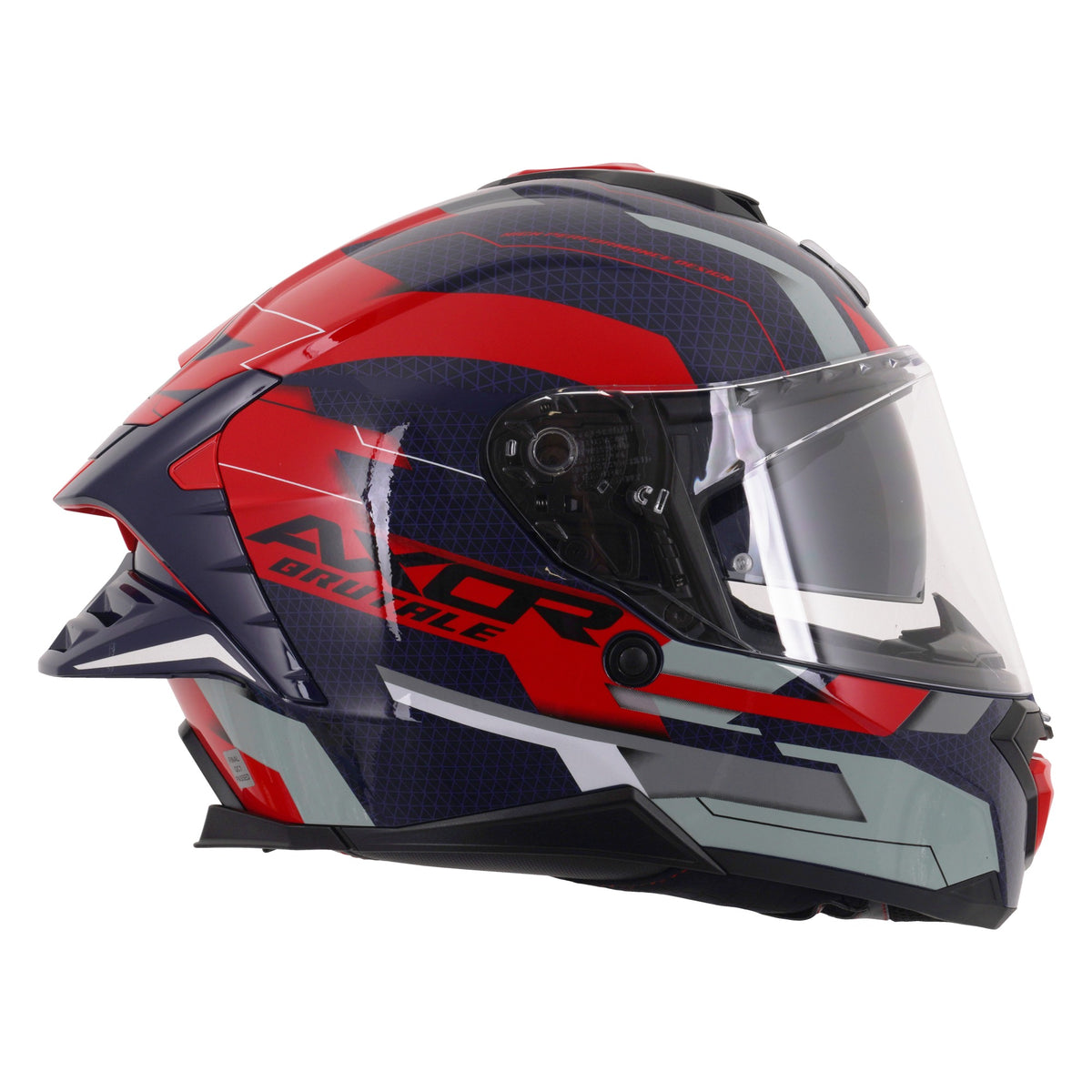 Axor Brutale Full Face Helmet With Dual Spoiler - Plexus Blue Red
