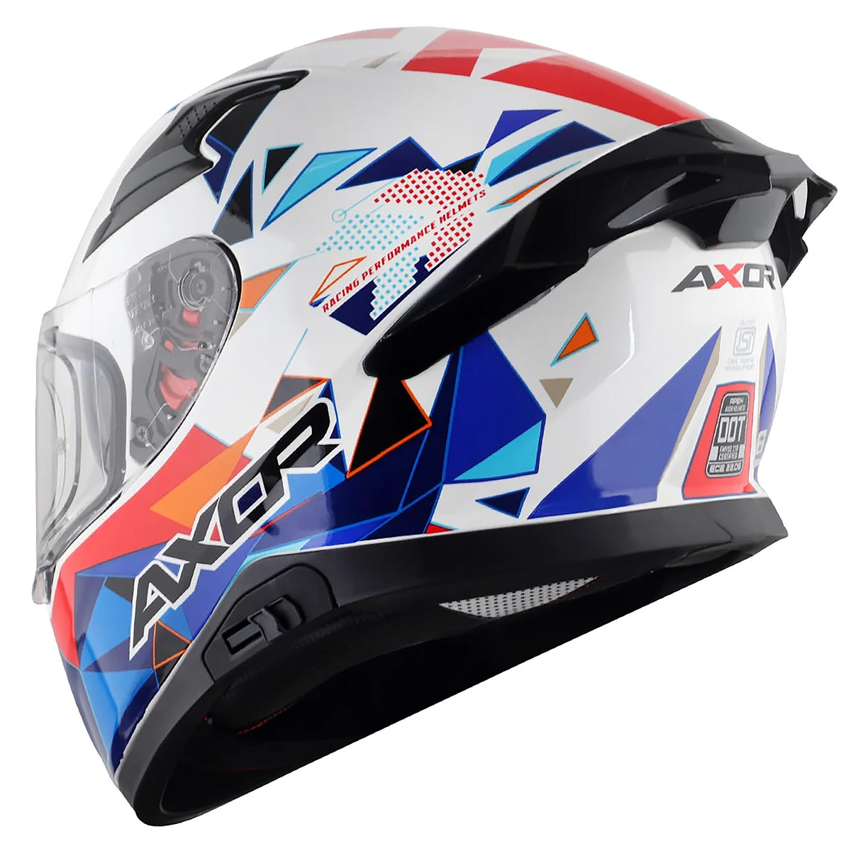 Axor Apex Full Face Helmet - Prism White Red Gloss