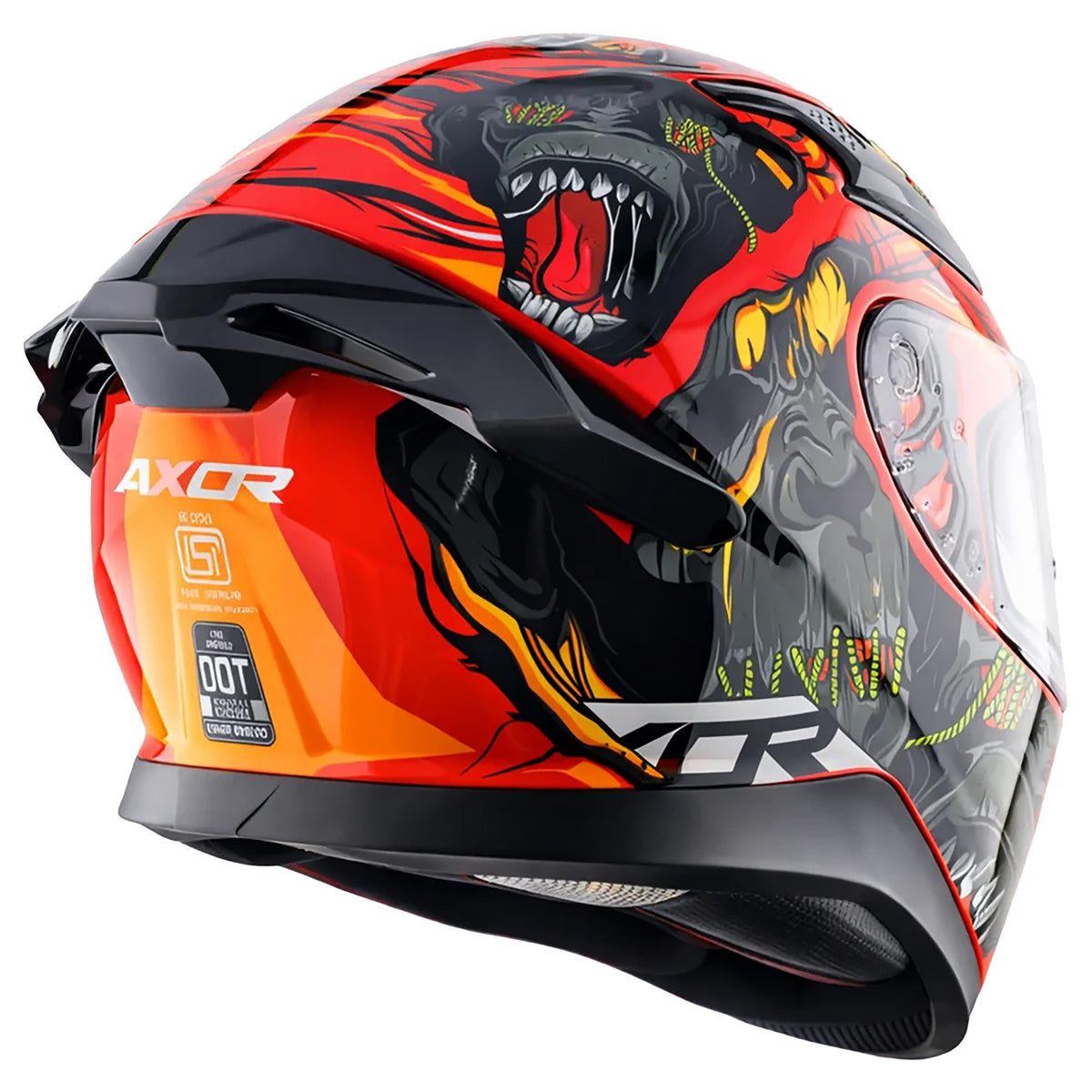 Axor Apex Full Face Helmet - Ascetic Red Grey Gloss