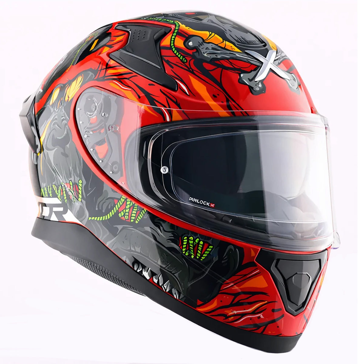 Axor Apex Full Face Helmet - Ascetic Red Grey Gloss