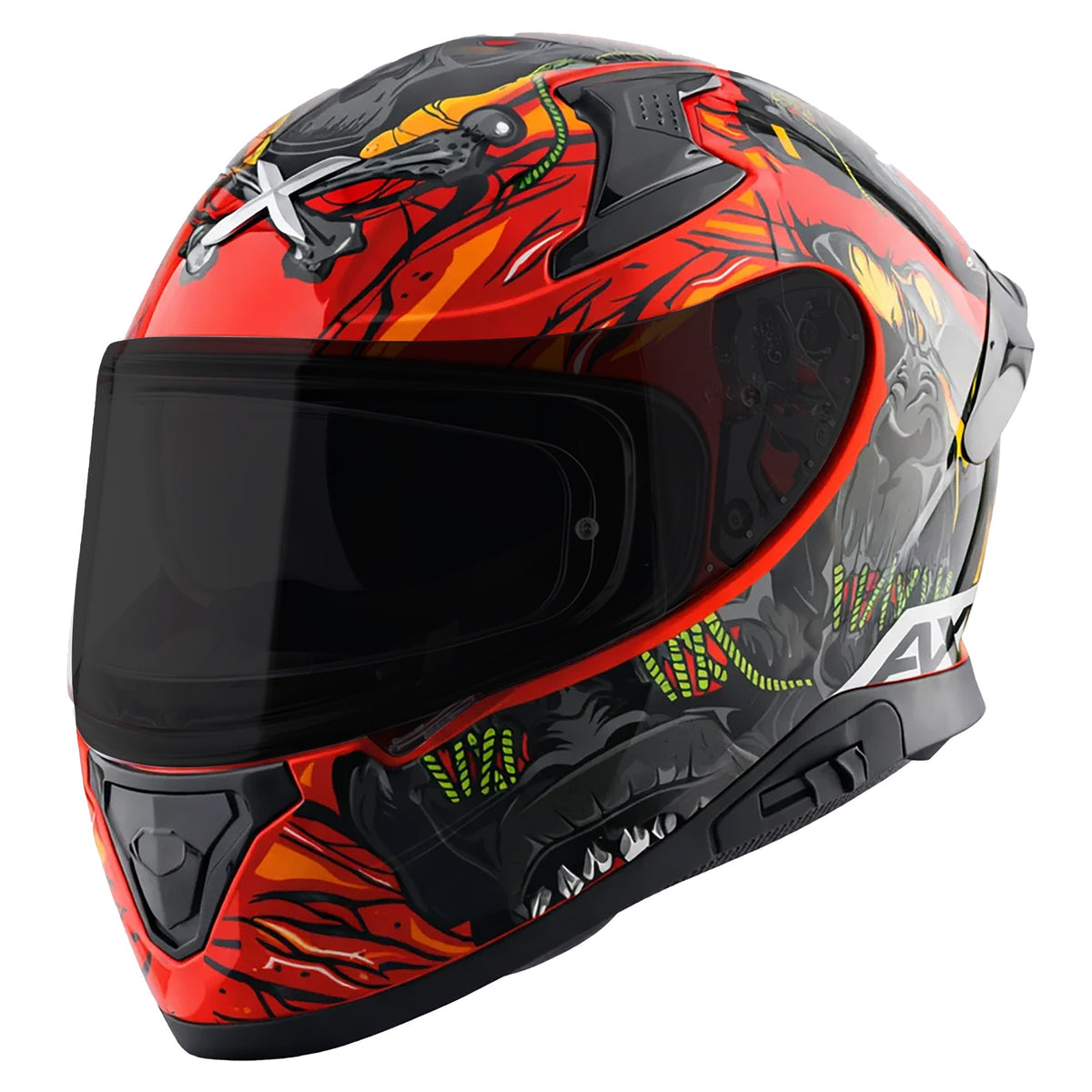Axor Apex Full Face Helmet - Ascetic Red Grey Gloss