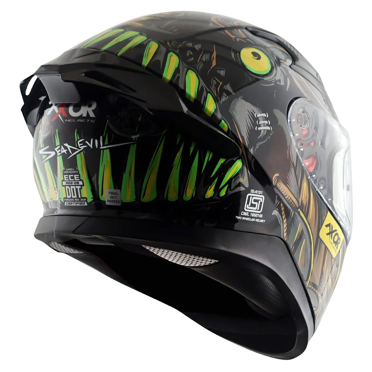 Axor Apex Full Face Helmet - Sea Devil Black Gold Gloss