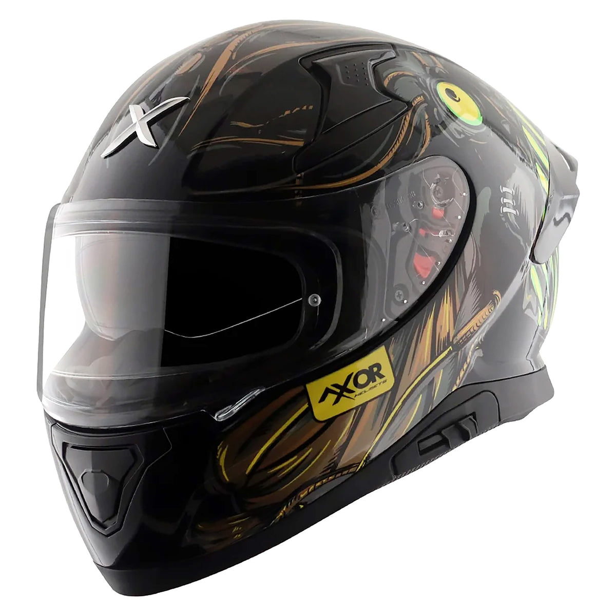 Axor Apex Full Face Helmet - Sea Devil Black Gold Gloss