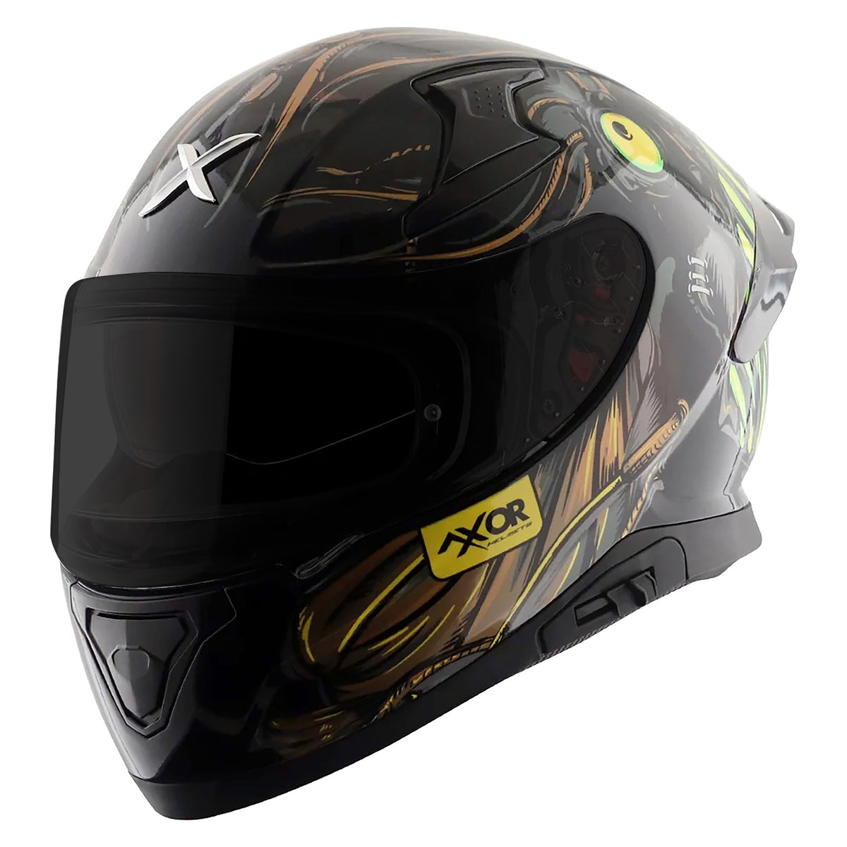 Axor Apex Full Face Helmet - Sea Devil Black Gold Gloss