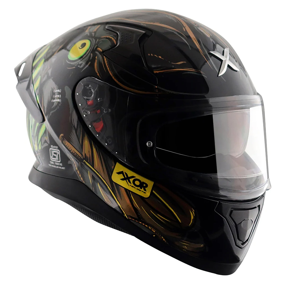 Axor Apex Full Face Helmet - Sea Devil Black Gold Gloss