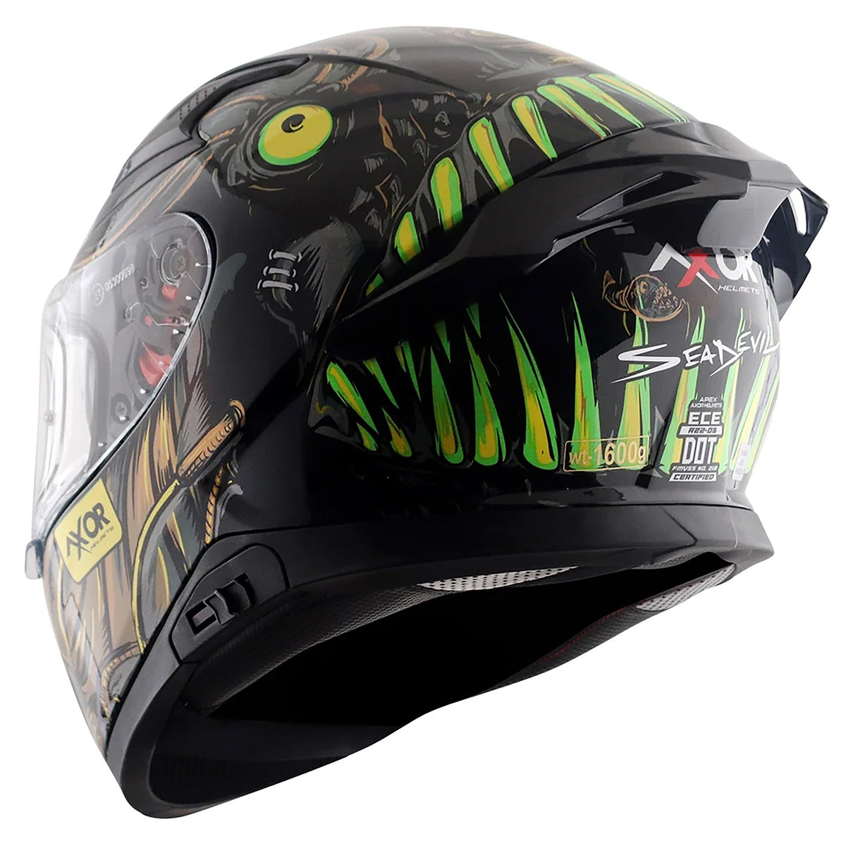 Axor Apex Full Face Helmet - Sea Devil Black Gold Gloss