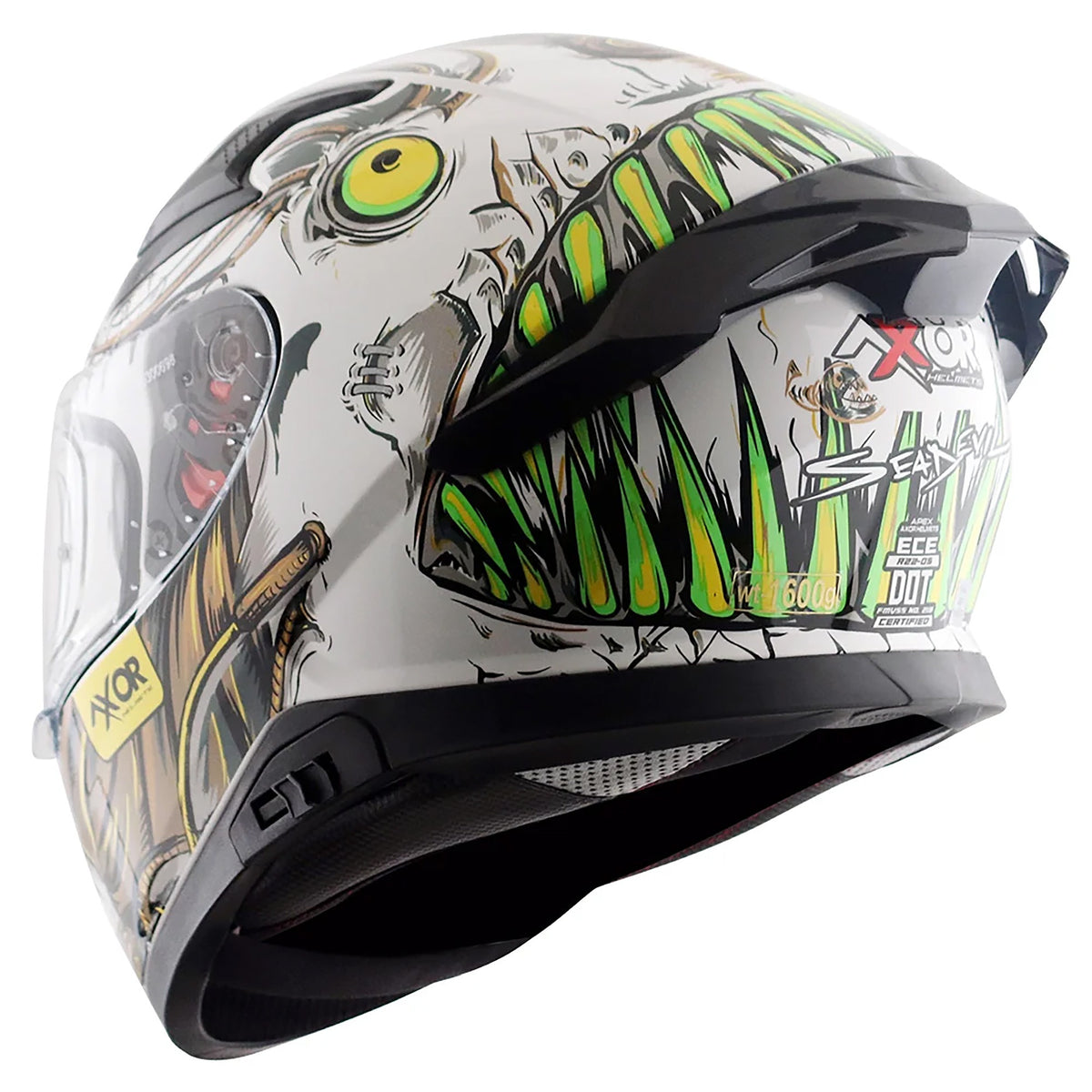Axor Apex Full Face Helmet - Sea Devil White Gold Gloss