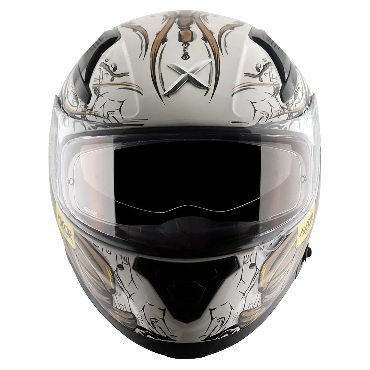 Axor Apex Full Face Helmet - Sea Devil White Gold Gloss