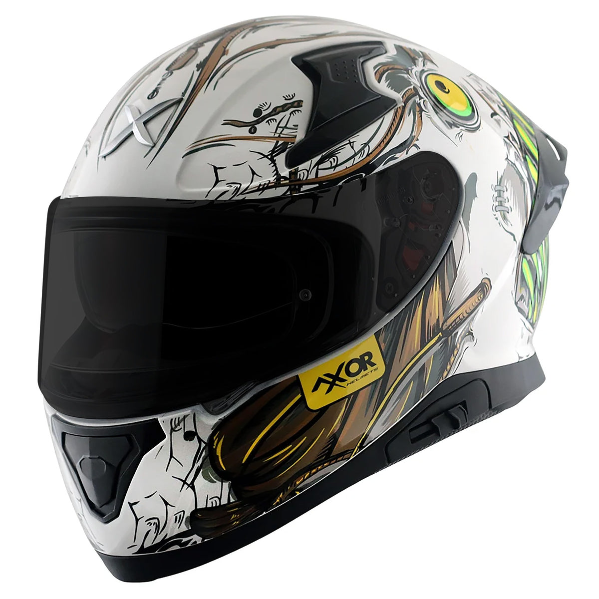 Axor Apex Full Face Helmet - Sea Devil White Gold Gloss