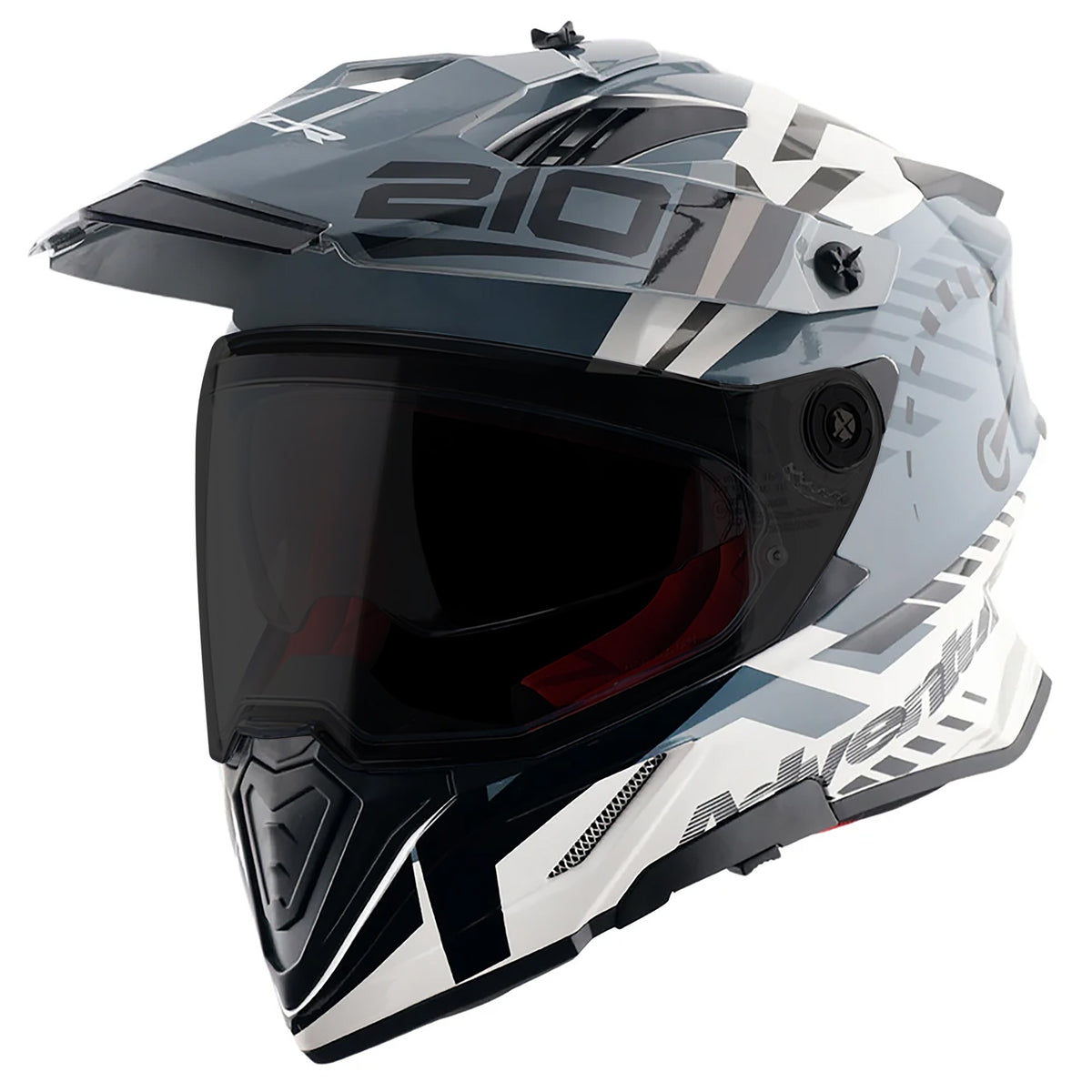 Axor X-Cross Adventure Helmet - Speedometer White Grey Gloss