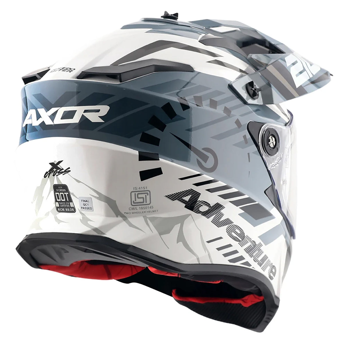 Axor X-Cross Adventure Helmet - Speedometer White Grey Gloss