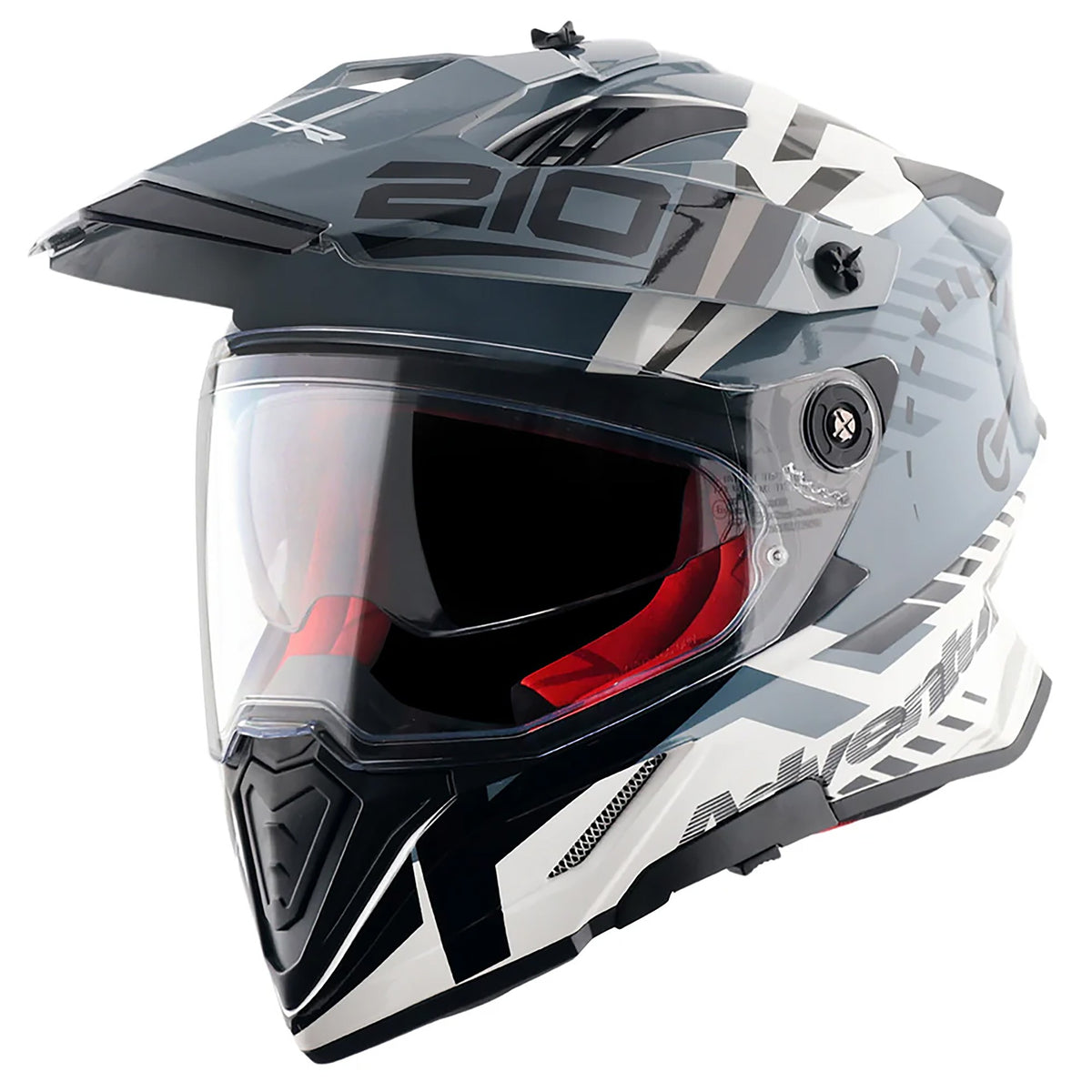 Axor X-Cross Adventure Helmet - Speedometer White Grey Gloss