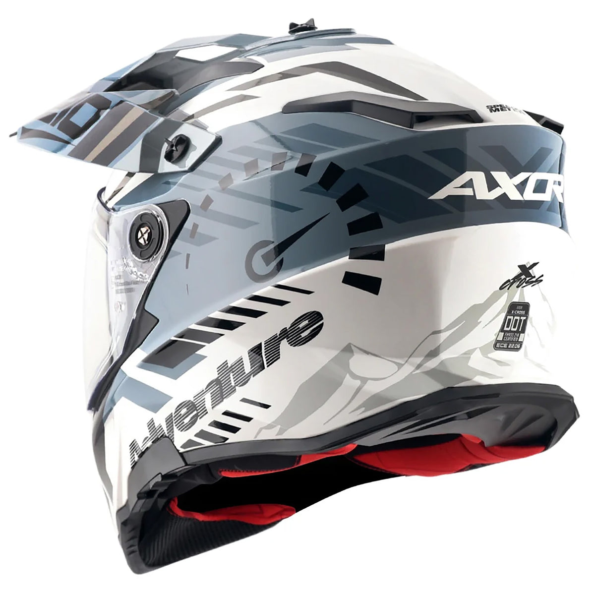 Axor X-Cross Adventure Helmet - Speedometer White Grey Gloss