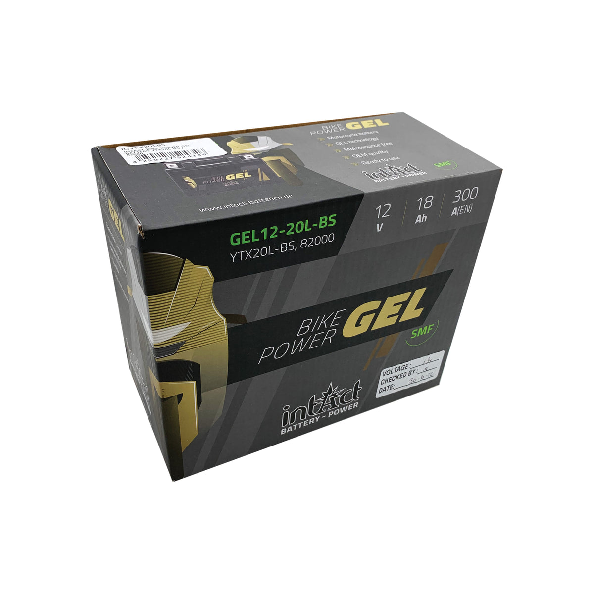 intAct YTX20L-BS Gel Bike-Power Battery