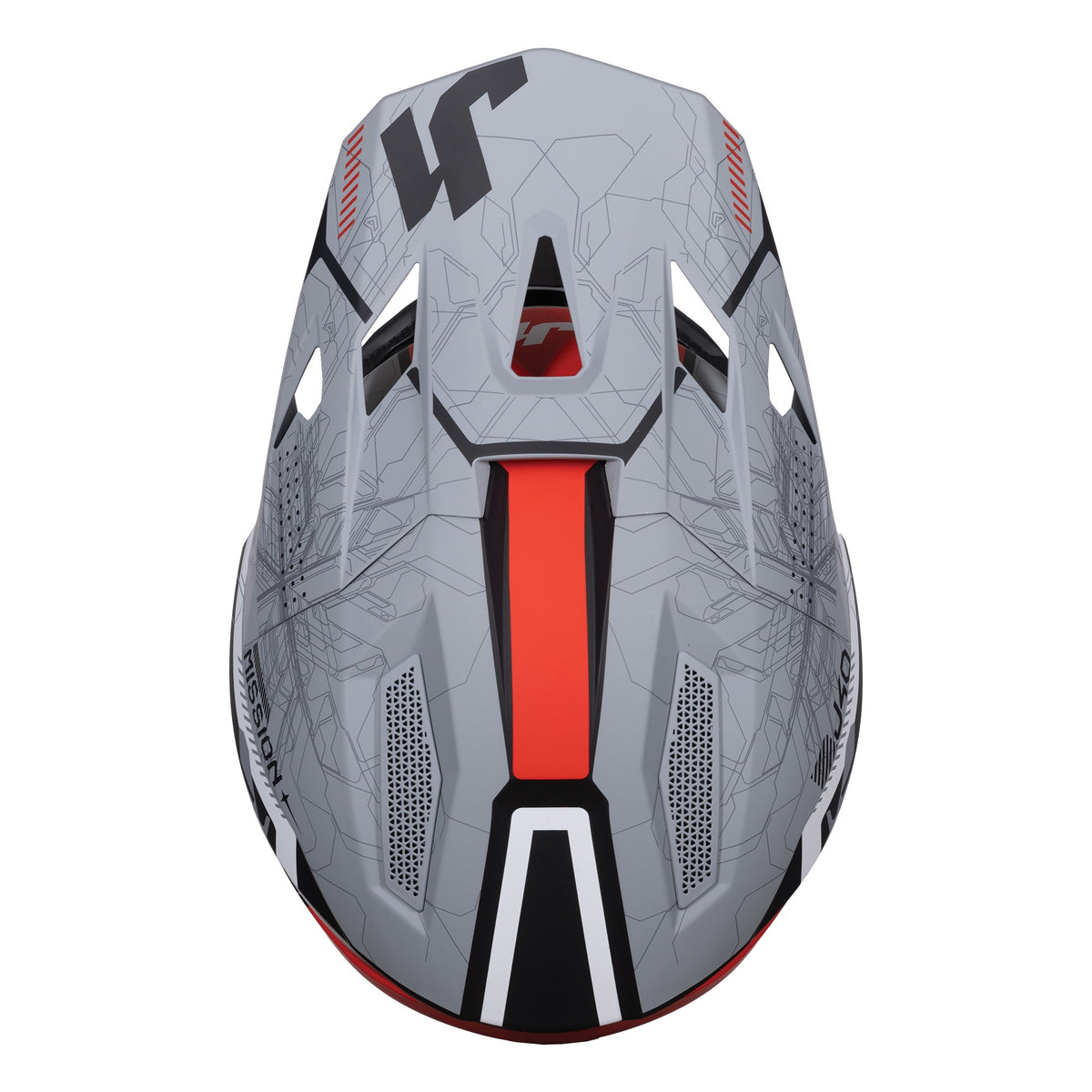 Just1 J40 Motocross Helmet Mission Red Grey Matt